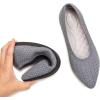 Frank Mully Womens Pointed Toe Flats Knit Dress Shoes Comfort Women Shoes Slip On Shoes for Woman Classic Softable Shoes Low Wedge(Grey Plaid)
