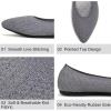 Frank Mully Womens Pointed Toe Flats Knit Dress Shoes Comfort Women Shoes Slip On Shoes for Woman Classic Softable Shoes Low Wedge(Grey Plaid)