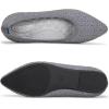 Frank Mully Womens Pointed Toe Flats Knit Dress Shoes Comfort Women Shoes Slip On Shoes for Woman Classic Softable Shoes Low Wedge(Grey Plaid)
