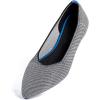 Frank Mully Womens Pointed Toe Flats Knit Dress Shoes Comfort Women Shoes Slip On Shoes for Woman Classic Softable Shoes Low Wedge(Grey Solid)