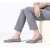 Frank Mully Womens Pointed Toe Flats Knit Dress Shoes Comfort Women Shoes Slip On Shoes for Woman Classic Softable Shoes Low Wedge(Light Grey)
