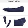 Frank Mully Womens Pointed Toe Flats Knit Dress Shoes Comfort Women Shoes Slip On Shoes for Woman Classic Softable Shoes Low Wedge(Maritime Navy)