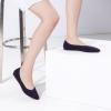 Frank Mully Womens Pointed Toe Flats Knit Dress Shoes Comfort Women Shoes Slip On Shoes for Woman Classic Softable Shoes Low Wedge(Navy)