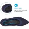 Frank Mully Womens Pointed Toe Flats Knit Dress Shoes Comfort Women Shoes Slip On Shoes for Woman Classic Softable Shoes Low Wedge(Navy)
