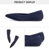 Frank Mully Womens Pointed Toe Flats Knit Dress Shoes Comfort Women Shoes Slip On Shoes for Woman Classic Softable Shoes Low Wedge(Navy/Mesh)