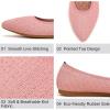 Frank Mully Womens Pointed Toe Flats Knit Dress Shoes Comfort Women Shoes Slip On Shoes for Woman Classic Softable Shoes Low Wedge(Pink)