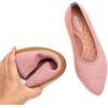 Frank Mully Womens Pointed Toe Flats Knit Dress Shoes Comfort Women Shoes Slip On Shoes for Woman Classic Softable Shoes Low Wedge(Pink)
