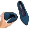 Frank Mully Womens Pointed Toe Flats Knit Dress Shoes Comfort Women Shoes Slip On Shoes for Woman Classic Softable Shoes Low Wedge(Teal)