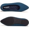Frank Mully Womens Pointed Toe Flats Knit Dress Shoes Comfort Women Shoes Slip On Shoes for Woman Classic Softable Shoes Low Wedge(Teal)