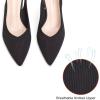 Frank Mully Women’s Slingback Heels Pointed Toe Work Pumps Comfortable Chunky Pumps Closed Toe Stylish Dressy Shoes(Black/Knit)