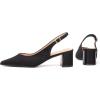 Frank Mully Women’s Slingback Heels Pointed Toe Work Pumps Comfortable Chunky Pumps Closed Toe Stylish Dressy Shoes(Black/Suede)