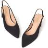 Frank Mully Women’s Slingback Heels Pointed Toe Work Pumps Comfortable Chunky Pumps Closed Toe Stylish Dressy Shoes(Black/Suede)