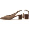 Frank Mully Women’s Slingback Heels Pointed Toe Work Pumps Comfortable Chunky Pumps Closed Toe Stylish Dressy Shoes(Bronze/Knit)