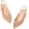 Frank Mully Women’s Slingback Heels Pointed Toe Work Pumps Comfortable Chunky Pumps Closed Toe Stylish Dressy Shoes(Camel/Suede)
