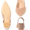 Frank Mully Women’s Slingback Heels Pointed Toe Work Pumps Comfortable Chunky Pumps Closed Toe Stylish Dressy Shoes(Camel/Suede)