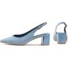 Frank Mully Women’s Slingback Heels Pointed Toe Work Pumps Comfortable Chunky Pumps Closed Toe Stylish Dressy Shoes(Denim/Pu)