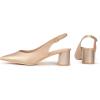 Frank Mully Women’s Slingback Heels Pointed Toe Work Pumps Comfortable Chunky Pumps Closed Toe Stylish Dressy Shoes(Gold/Pu)