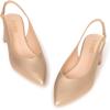 Frank Mully Women’s Slingback Heels Pointed Toe Work Pumps Comfortable Chunky Pumps Closed Toe Stylish Dressy Shoes(Gold/Pu)