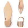 Frank Mully Women’s Slingback Heels Pointed Toe Work Pumps Comfortable Chunky Pumps Closed Toe Stylish Dressy Shoes(Gold/Pu)