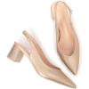 Frank Mully Women’s Slingback Heels Pointed Toe Work Pumps Comfortable Chunky Pumps Closed Toe Stylish Dressy Shoes(Gold/Pu)