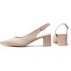 Frank Mully Women’s Slingback Heels Pointed Toe Work Pumps Comfortable Chunky Pumps Closed Toe Stylish Dressy Shoes(Ivory/Knit)