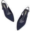 Frank Mully Women’s Slingback Heels Pointed Toe Work Pumps Comfortable Chunky Pumps Closed Toe Stylish Dressy Shoes(Navy/Knit)