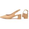 Frank Mully Women’s Slingback Heels Pointed Toe Work Pumps Comfortable Chunky Pumps Closed Toe Stylish Dressy Shoes(Nude/Pu)