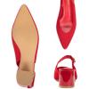 Frank Mully Women’s Slingback Heels Pointed Toe Work Pumps Comfortable Chunky Pumps Closed Toe Stylish Dressy Shoes(Red/Knit)