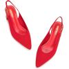 Frank Mully Women’s Slingback Heels Pointed Toe Work Pumps Comfortable Chunky Pumps Closed Toe Stylish Dressy Shoes(Red/Knit)