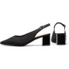 Frank Mully Women’s Slingback Heels Pointed Toe Work Pumps Comfortable Chunky Pumps Knitted Closed Toe Stylish Dressy Shoes(Black)