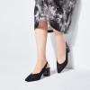 Frank Mully Women’s Slingback Heels Pointed Toe Work Pumps Comfortable Chunky Pumps Knitted Closed Toe Stylish Dressy Shoes(Black/Mesh)
