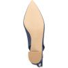 Frank Mully Women’s Slingback Heels Pointed Toe Work Pumps Comfortable Chunky Pumps Knitted Closed Toe Stylish Dressy Shoes(Blue)