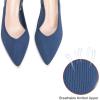 Frank Mully Women’s Slingback Heels Pointed Toe Work Pumps Comfortable Chunky Pumps Knitted Closed Toe Stylish Dressy Shoes(Blue)