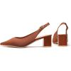 Frank Mully Women’s Slingback Heels Pointed Toe Work Pumps Comfortable Chunky Pumps Knitted Closed Toe Stylish Dressy Shoes(Brown)