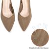 Frank Mully Women’s Slingback Heels Pointed Toe Work Pumps Comfortable Chunky Pumps Knitted Closed Toe Stylish Dressy Shoes(Coffee)