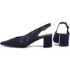 Frank Mully Women’s Slingback Heels Pointed Toe Work Pumps Comfortable Chunky Pumps Knitted Closed Toe Stylish Dressy Shoes(Navy/Mesh)