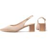 Frank Mully Women’s Slingback Heels Pointed Toe Work Pumps Comfortable Chunky Pumps Knitted Closed Toe Stylish Dressy Shoes(Nude)
