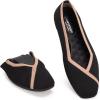 Frank Mully Womens Square Toe Flat Shoes Comfortable Knitted Flats Work Flats for Woman(6081black)