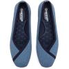 Frank Mully Womens Square Toe Flat Shoes Comfortable Knitted Flats Work Flats for Woman(Blue)