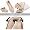 Frank Mully Womens Square Toe Flat Shoes Comfortable Knitted Flats Work Flats for Woman(Nude)