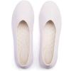 Frank Mully Women’s Wide Width Flats Ballet Flats Round Toe Knit Flat Shoes with Arch Support Wide Toe Box(Beige)