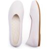 Frank Mully Women’s Wide Width Flats Ballet Flats Round Toe Knit Flat Shoes with Arch Support Wide Toe Box(Beige)