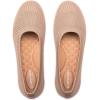 Frank Mully Women’s Wide Width Flats Ballet Flats Round Toe Knit Flat Shoes with Arch Support Wide Toe Box(Ecru Mesh)