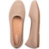 Frank Mully Women’s Wide Width Flats Ballet Flats Round Toe Knit Flat Shoes with Arch Support Wide Toe Box(Ecru Mesh)