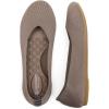 Frank Mully Women’s Wide Width Flats Ballet Flats Round Toe Knit Flat Shoes with Arch Support Wide Toe Box(Khaki)