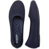 Frank Mully Women’s Wide Width Flats Ballet Flats Round Toe Knit Flat Shoes with Arch Support Wide Toe Box(Navy Mesh)