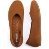 Frank Mully Women’s Wide Width Flats Ballet Flats Round Toe Knit Flat Shoes with Arch Support Wide Toe Box(Orange)