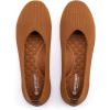 Frank Mully Women’s Wide Width Flats Ballet Flats Round Toe Knit Flat Shoes with Arch Support Wide Toe Box(Orange)