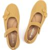 Frank Mully Girls Dress Shoes Mary Janes Girl Flats Slip on Ballet Flat Party School Shoes with Bow Toddler/Little Kid/Big Kid(Yellow)