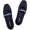 Frank Mully Mary Jane Women Flat Shoes Slip on Square-Toe Washable Shoes Comfortable for Dressy and Work with Ankle Strap(Blue)